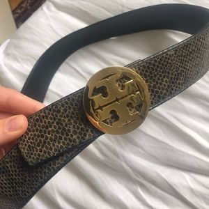Tory Burch black and snakeskin belt Medium